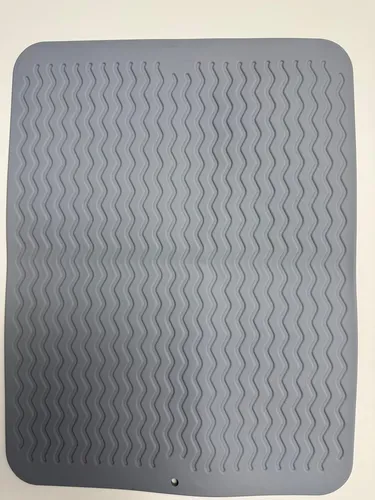 SOQKEEN Abtropfmatte Silikon 40×30 cm Hellgrau – rutschfest & hitzebeständig
