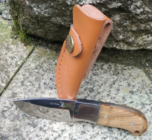 Elk Ridge Jagdmesser mit 6 cm FullTang Edelstahlklinge - Taschenmesser mit hochwertiger Edelstahlklinge und stilvollem Holzgriff, ideal für Jagd und Outdoor-Aktivitäten.