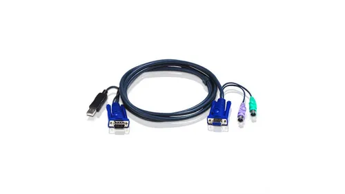 ATEN 2L-5502UP Kabel KVM USB - PS/2, czarny, 1,8 m