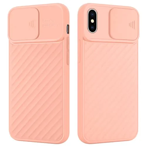Cadorabo Hülle kompatibel mit Apple iPhone X/XS Schutzhülle TPU Silikon Case mit Kameraschutz Slim Kratzfest Weiche Gummi mit Rundumschutz Case Hülle für iPhone X/XS in Rosa