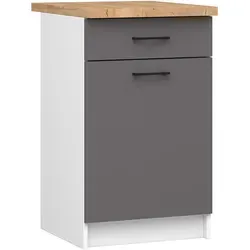 Raumhirsch Furniture Unterschrank Weiß-Dunkelgrau, 50x85x46 cm