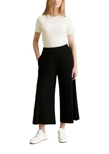 Marc O'Polo Denim Damen Stoffhose Relaxed Fit, Schwarz, XL - Damen-Hosen mit sportlicher Eleganz und praktischem Gummibund, ideal für vielseitige Outfits und optimalen Tragekomfort dank Stretch-Anteil.