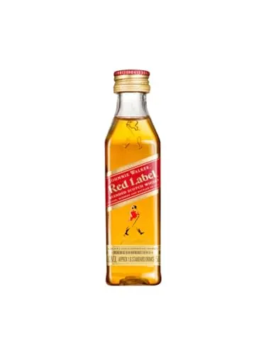 Johnnie Walker Red Label - 40 % Vol. - 0,05 Liter-Flasche - Whisky aus Schottland, aromatisch und perfekt für Cocktails, ideal für Genießer und Partys.