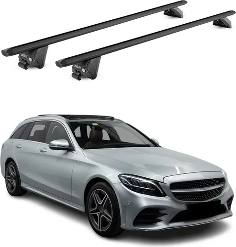 OMAC Dachträger für Mercedes C Klasse S205 S206 2015-2025 - Dachgepäckträger aus hochwertigem, leichtem Aluminium, abnehmbar und wasserbeständig. Ideal für Fahrräder, Ski und Gepäck, mit aerodynamischem Design für minimale Geräuschentwicklung.