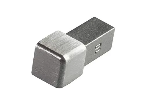 Fuchs Design Fliesenschiene Ecke Endstück Professional 9 mm Quadratprofil V2A Edelstahl gebürstet