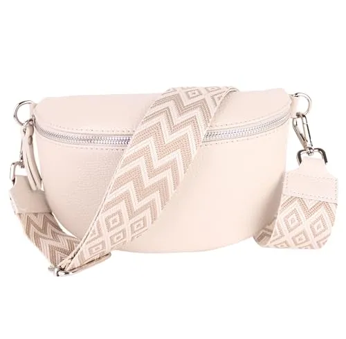 MIRROSI® Bauchtasche Damen in beige von MIRROSI