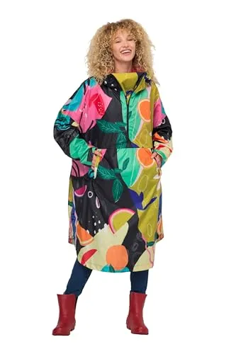 Laurasøn Funktionsjacke Funktions-Regencape Unisex mit Kapuze - Übergangsjacke aus 100% Polyester, modisches Print-Design und praktische Kapuze, ideal für wechselhaftes Wetter.
