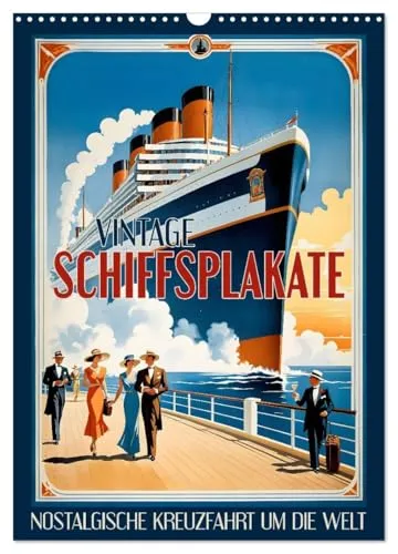 Vintage Schiffsplakate Wandkalender 2027 von CALVENDO