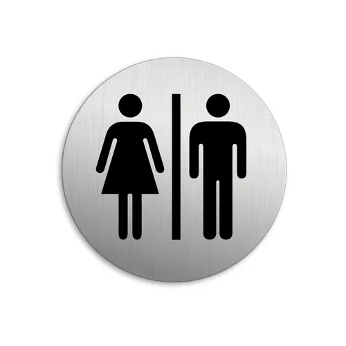 Schild WC Damen Herren Toilettenschild Ø 75 mm Aluminium