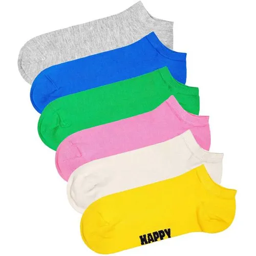 HAPPY SOCKS Happy Socks Unisex Sneaker-Socken, 6er Pack - Solid Socks Low, Baumwollmischung, einfarbig