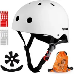 Kinder Fahrradhelm EN1078 CE Certified, Verstellbarer Kinnriemen, 3D DIY & Reflektierende Aufkleber, Sporthelm für Roller & Inlineskates, Unisex f...