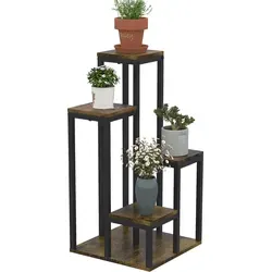 Outsunny Pflanzenständer mit 4 Ebenen - Multifunktionales Blumenregal für Garten und Balkon - Blumentreppen mit 4 Ebenen für bis zu 20 kg pro Regal. Stabiler Stahlrahmen und platzsparendes Design für drinnen und draußen. Ideal zur Präsentation von Pflanzen und Dekoration.