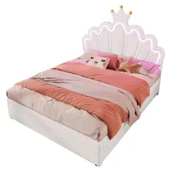 MODFU Polsterbett Prinzessinnenbett mit Kronen-Design, 140x200cm