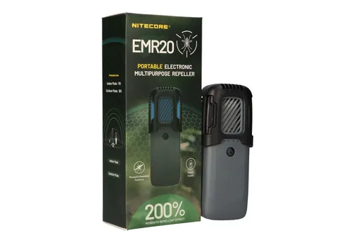 Nitecore Vibrations-Tierabwehr EMR20 - Effektive Mückenabwehr - Sichere Mückenabwehr mit einer Schutzzone von ca. 5 Metern. Ideal für den Außenbereich, um ungestörte Momente zu genießen.