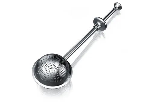 Arendo Teesieb aus Edelstahl, Tee-Ei mit langem Griff und Daumenauflage, Gewürzkugel, Edelstahl 304, Teefilter, Kräutersieb mit Teleskopgriff für Tee, Gewürze, Kräuter