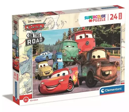 Puzzle 24 Maxi Super Kolor Cars on the road Clementoni 8005125242399