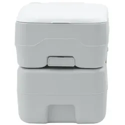vidaXL Tragbare Toilette Grau & Weiß 20 L - Campingtoilette für Outdoor-Abenteuer, kompakt und leicht zu transportieren. Ideal für Partys und Notfälle, mit sicherem Druckverschluss und stylischem, pflegeleichtem Design.