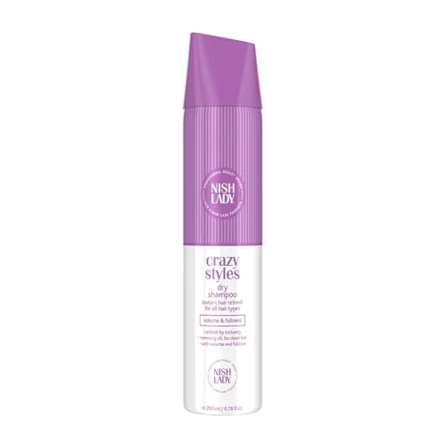Nishlady Crazy Styles Magic Dry Shampoo - Sofortige Haarauffrischung und Volumenbooster für alle Haartypen, Entfernt Fett und sorgt für sauberes Haar, 200ml