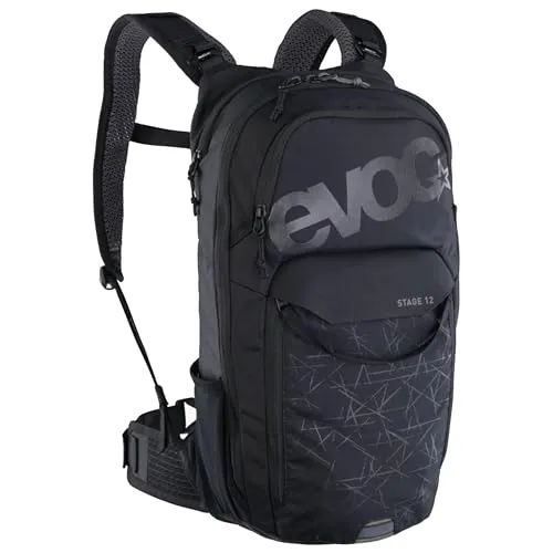 EVOC Stage 12 - Bike-Rucksack black - Rucksack für anspruchsvolle Tagestouren, mit BRACE LINK System für optimale Entlastung und AIR FLOW CONTACT SYSTEM für höchsten Tragekomfort.
