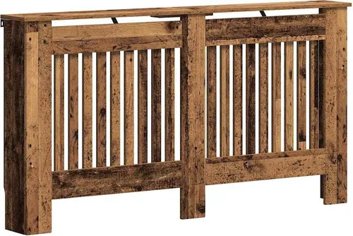 vidaXL Heizkörperabdeckung Altholz 152 x 19 x 81,5 cm - Heizkörperverkleidung aus Holzwerkstoff im modernen Design, bietet Sicherheit für Familien und eine stylische Oberfläche. Wasserabweisend und pflegeleicht, ideal für ein elegantes Zuhause.