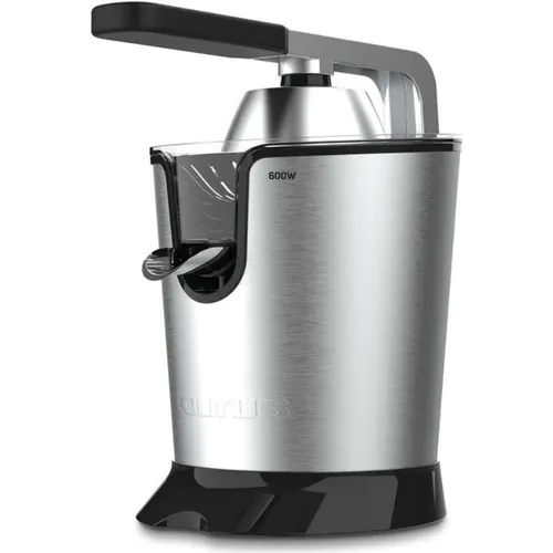 Taurus Elektrische Zitruspresse Easy Press 600 Legend - Entsafter mit 600W AC-Motor und Edelstahlgehäuse. Verstellbarer Filter, Tropfstopp und müheloses Pressen für maximale Saftausbeute.
