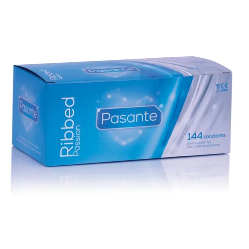 Pasante Kondome mit Riffeln – 144 Stück - Hochwertige Kondome mit Riffeln für ein intensives Erlebnis. Ideal für Männer, sicher verpackt und aus Deutschland. Perfekt für unvergessliche Momente.