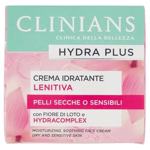 CLINIANS | Hydra Plus Beruhigende, feuchtigkeitsspendende Gesichtscreme, Dermatologisch Getestet, Made in Italy, 50 ml