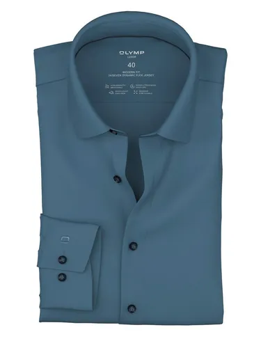 OLYMP Herren Businesshemd Langarm Luxor 24/Seven - Elegantes Herren Businesshemd im modernen Schnitt. Aus hochwertigem Single Jersey, ideal für den täglichen Einsatz. Pflegeleicht und bequem, perfekt für Büro und Freizeit.