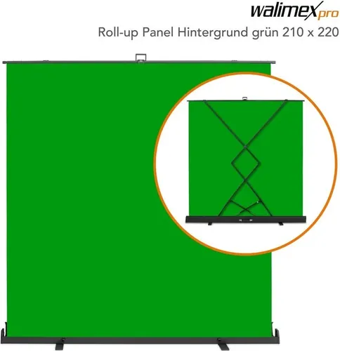 Walimex pro Roll-up Panel Hintergrund grün 210 x 220 cm von Walimex Pro