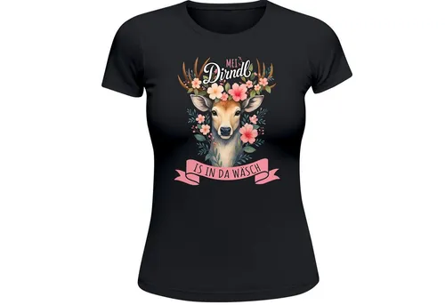 MoonWorks Print-Shirt Damen T-Shirt für das Oktoberfest Mei Dirndl is in da Wäsch Fun-Shirt mit Print