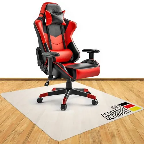 Roxus® Bodenschutzmatte Bürostuhl Verschiedene Größen (118x118cm, milchweiß) - Bürostuhl-Unterlage geeignet für Parkett, Laminat, Teppich, Fliesen, Hartböden - Gaming Schreibtischstuhl Schutz-Matte