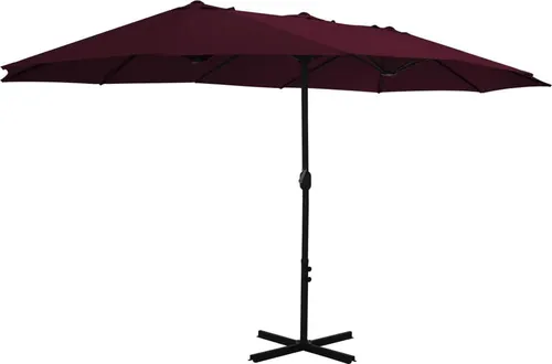 vidaXL Ampelschirm 460x270cm Bordeauxrot - Sonnenschirm mit UV-beständigem Polyester, stabiler Konstruktion und extra viel Schattenfläche - ideal für Garten und Terrasse.