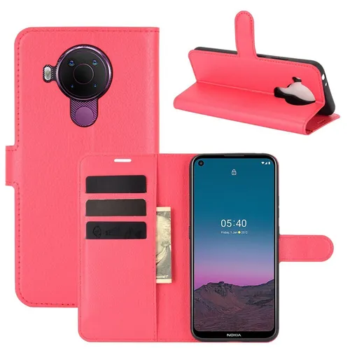 Handyhülle Schutz Case für Nokia 5.4 Flip Cover Tasche Etuis Bumper Rot Neu