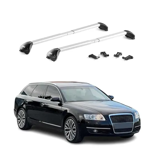 Dachträger Grundträger für Audi A6 Avant 2005-2025 - Hochwertiger Aluminium-Dachträger mit TÜV-Zertifizierung, aerodynamisch und einfach zu installieren, ideal für verschiedene Transportlösungen wie Fahrradträger und Dachkoffer.