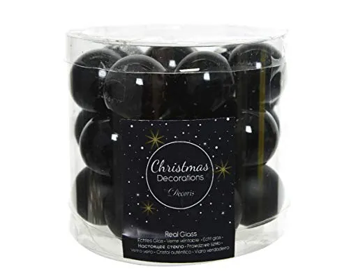 Weihnachtskugeln Christbaumkugeln Baumkugeln Durchmesser 25mm schwarz matt und glänzend 24