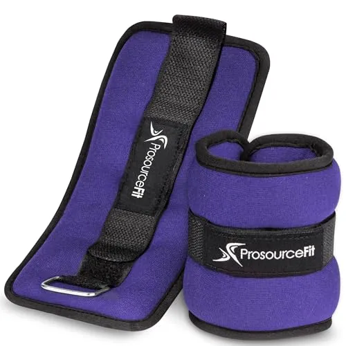 ProsourceFit Ankle/Wrist and Arm/Leg Weights Set of 2, Adjustable Strap for Men and Women, Purple 2.5 LB