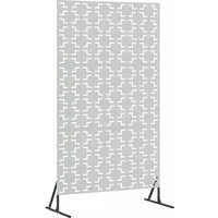vidaXL Sichtschutz aus verzinktem Stahl 100x50x180 cm - Dekorative Zäune für Outdoor-Bereich, langlebig und wetterbeständig mit modernem Kreuzmuster für stilvolle Abgrenzungen