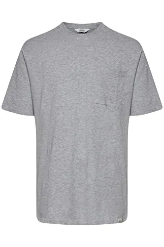 !Solid SDDurant Herren T-Shirt Kurzarm Shirt Basic mit Brusttasche Hochwertige Baumwoll-Qualität Rundhalsausschnitt Überschnittene Schultern Oversize Fit, Größe:L, Farbe:Light Grey Melange (1541011)
