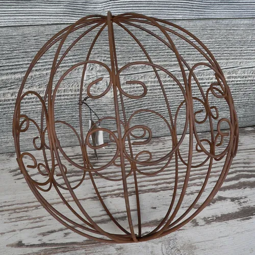 Gartenkugel 24cm Metallkugel Kugel Rost Braun wie Edelrost Ornamente Lampe DIY