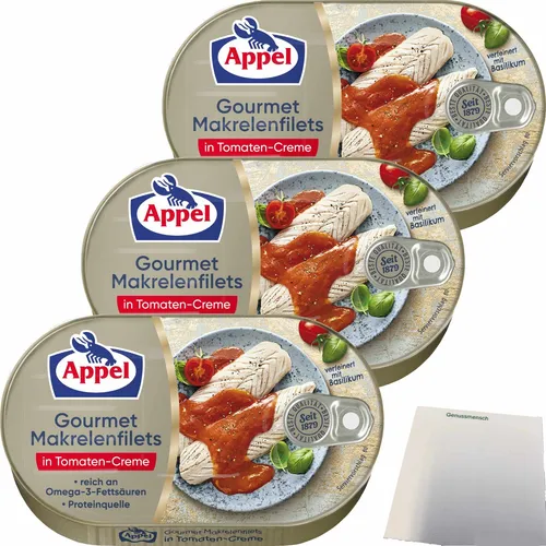 Appel Gourmet Makrelenfilets in Tomaten Creme 3er Pack 3x200g Dose usy Block