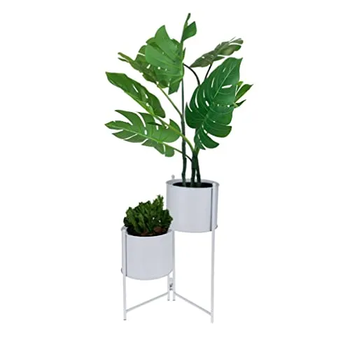 Home & Styling Collection Blumentopf - Faltbarer Blumenständer aus Metall für zwei Töpfe, ideal für kleine Räume und schafft eine stilvolle Atmosphäre in jedem Zuhause.