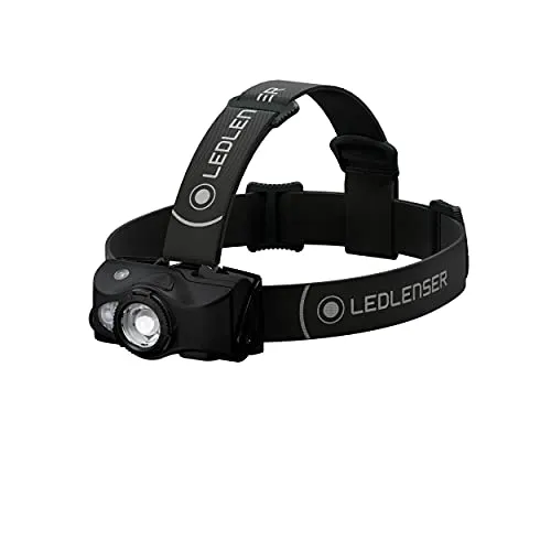 Ledlenser MH8 Outdoor Stirnlampe - 600 Lumen, aufladbar, fokussierbar, Schwarz - Stirnlampen mit 600 Lumen, ideal für Jagd und Angeln. Fokussierbares Licht, Multicolor-LED und zwei Energiemodi sorgen für maximale Flexibilität und lange Leuchtdauer.