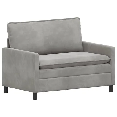 vidaXL Sofa Hellgrau 126 x 81 x 87,5 cm Samt – Modern & Komfortabel - Stylisches Sofa in Hellgrau mit hochwertiger Samt-Oberfläche für eleganten Komfort. Ideal für Wohnzimmer, Schlafzimmer oder Arbeitszimmer. Robust und langlebig, einfach zu montieren und pflegeleicht.