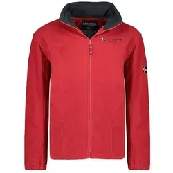 Anapurna Fleecejacke Herren Fleecejacke Outdoor Freizeit Jacke Übergangsjacke in Unifarbe, mit Kapuze, mit Stehkragen rot XL