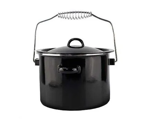 Michelino Campingtopf mit Henkel 3,5L Ø20cm Kochtopf Outdoor Emaile Grillbedarf
