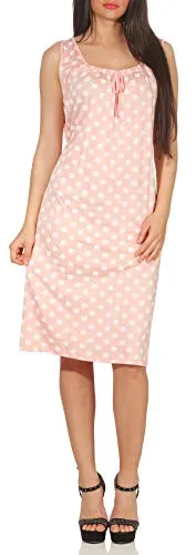 Matyfashion angesagtes Sommerkleid Strandkleid Maxikleid mit Print Freizeitkleid (Rosa)