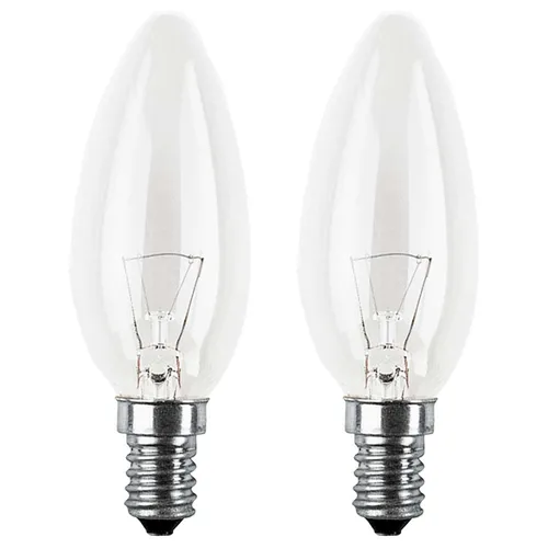 Glühbirnen Kerzen 11Watt E14 klar 50lm Glühlampen Warmweiß 2700K dimmbar 2 x