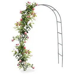 Relaxdays Torbogen Rankhilfe aus Metall 240 cm Dunkelgrün