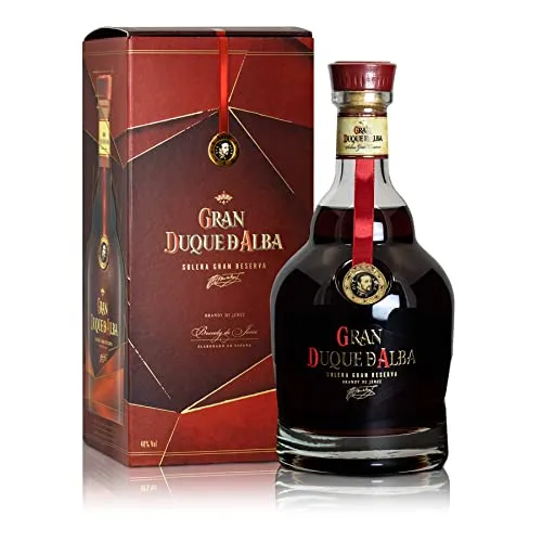 Gran Duque de Alba Brandy de Jerez - 10 Jahre gereift - Ausgezeichneter Brandy mit Goldmedaille, ideal zum Pur-Genuss oder für Cocktails. Reift mindestens 10 Jahre in Eichenfässern, perfekt für Kenner!