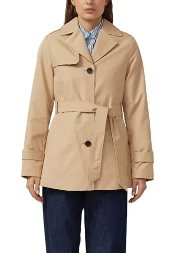 s.Oliver Wasserabweisender Trenchcoat im Slim Fit - Stylischer Slim Fit Trenchcoat aus wasserabweisendem Material, ideal für Outdoor-Aktivitäten. Mit Gürtelschlaufen, Reverskragen und praktischen Taschen. Perfekt für jeden Anlass.